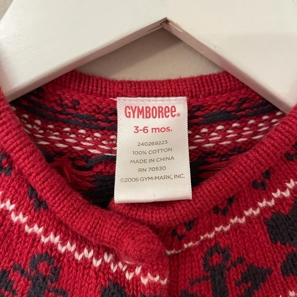 Gymboree vintage nautical anchor red sweater